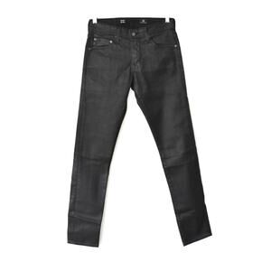 B0 NEW ADRIANO GOLDSCHMIED Dylan Black Coated Slim Skinny Jeans Sz 28 X 32 $188